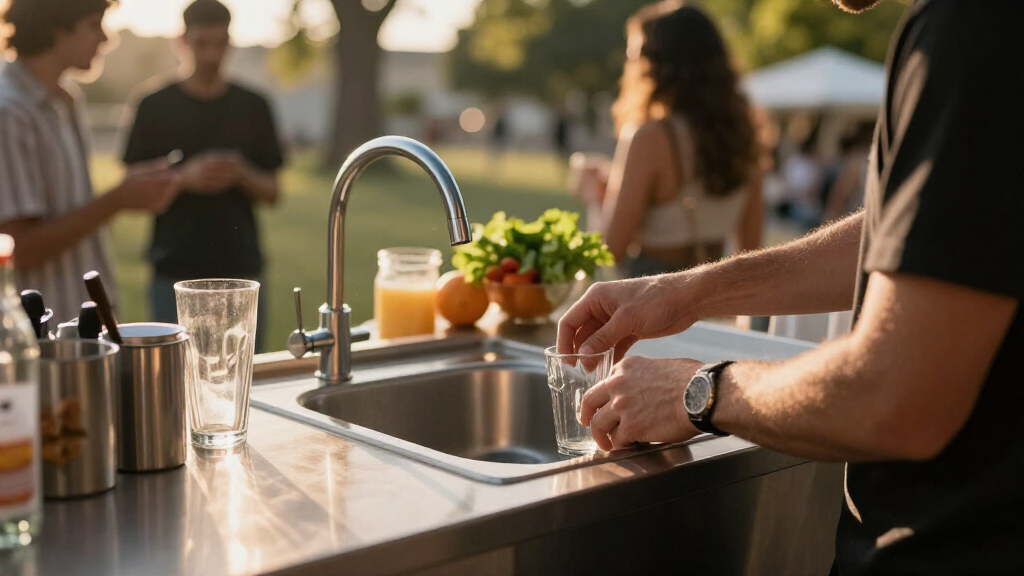 portable bar station with sink