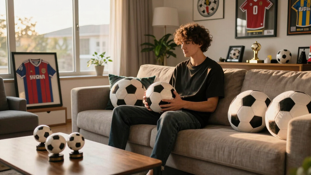 soccer-themed living room decor