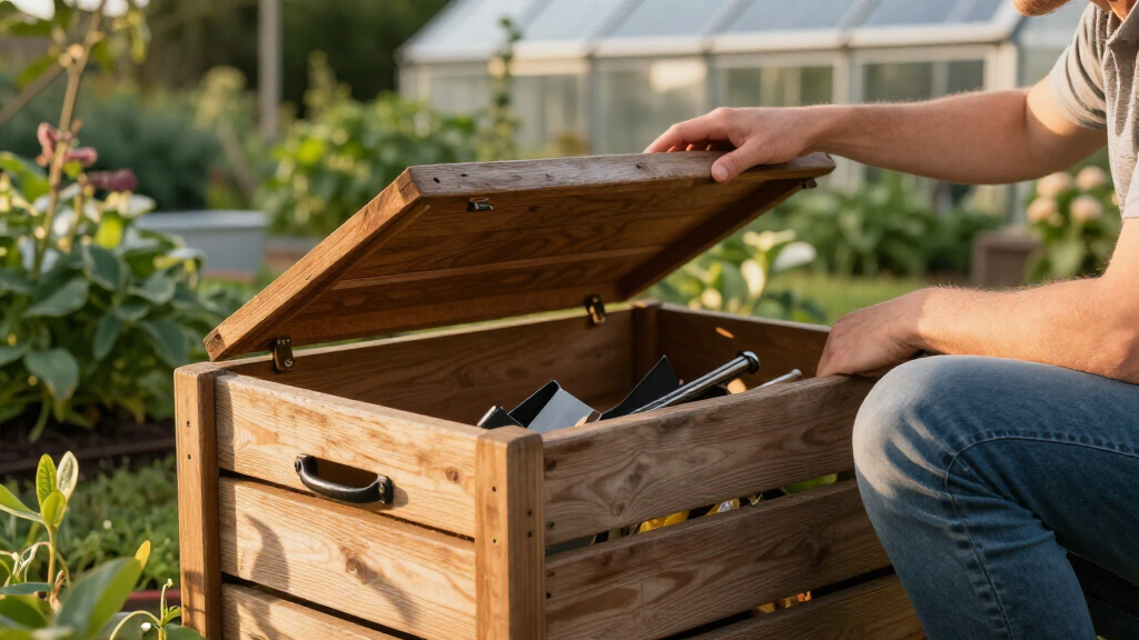 outdoor storage benches