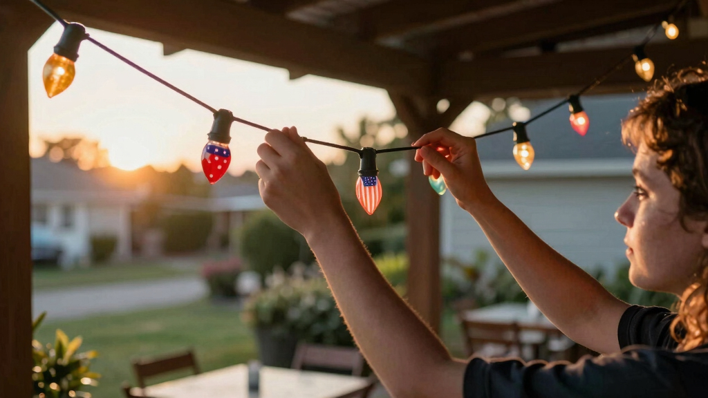 patriotic outdoor string lights