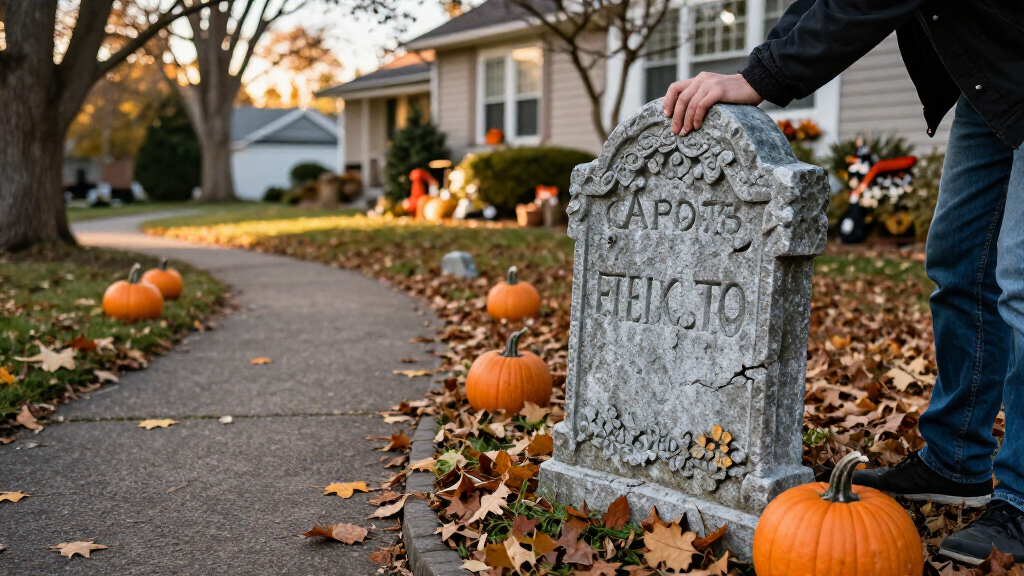 Halloween outdoor tombstone decorations