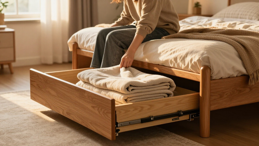 bed frames with headboard storage
