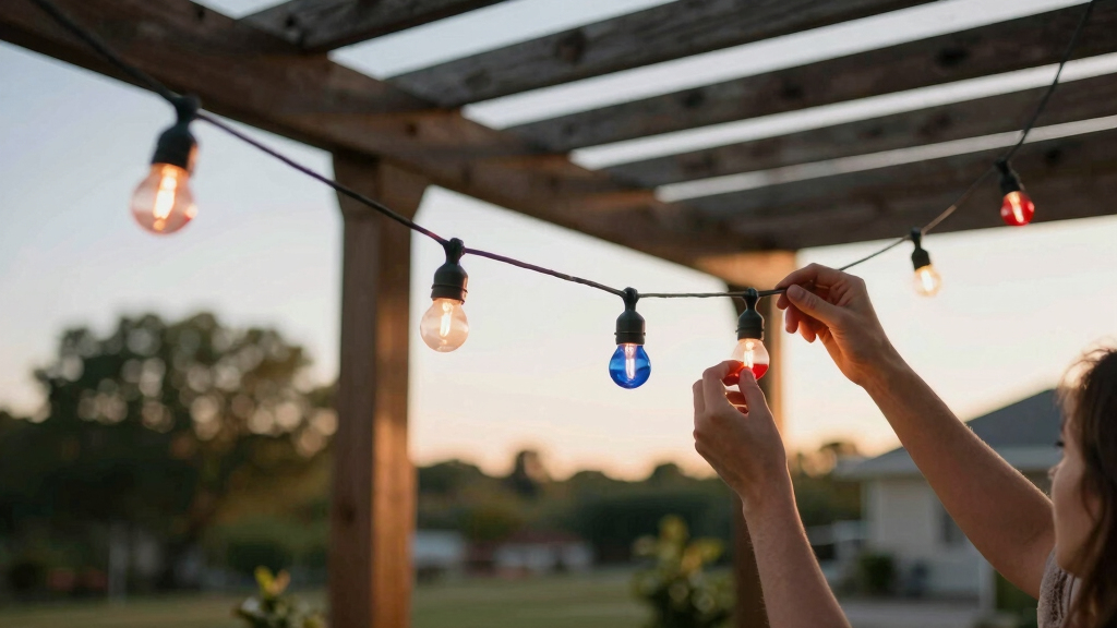 patriotic outdoor string lights