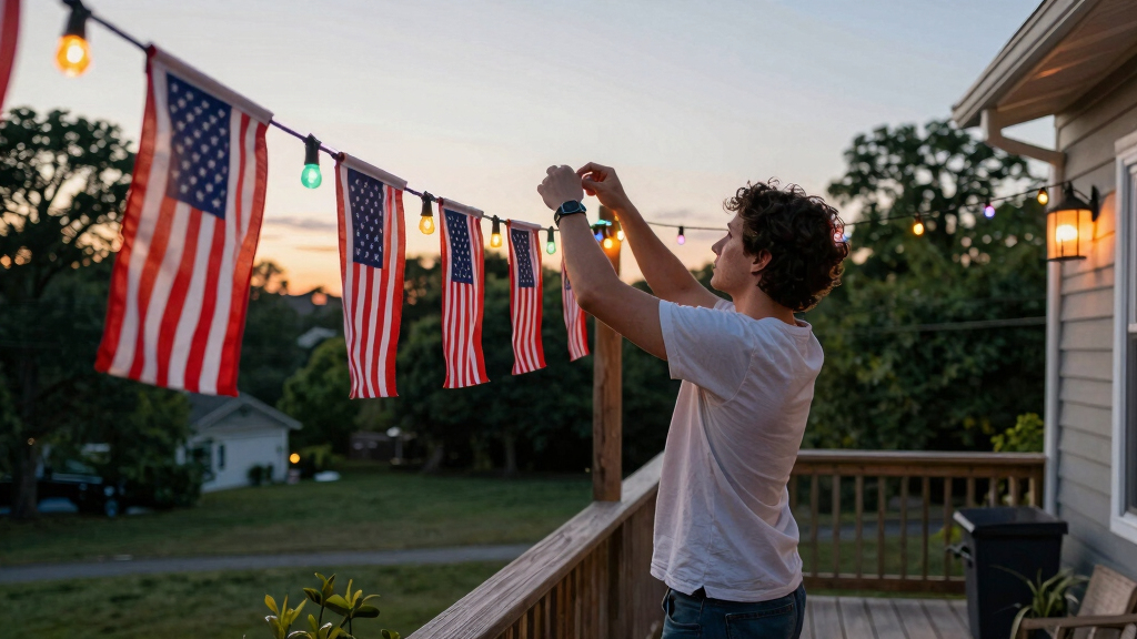 patriotic outdoor string lights