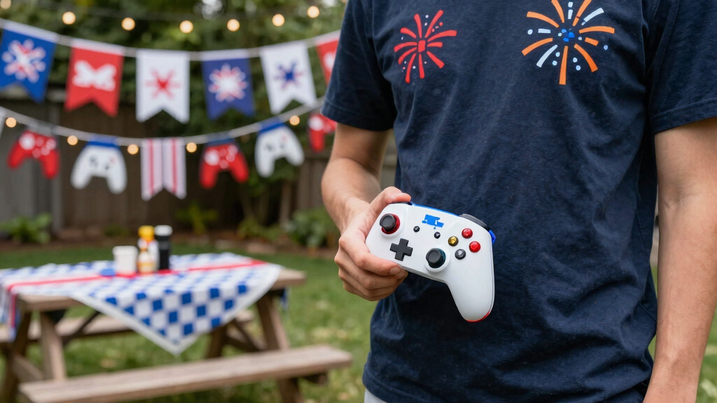 gaming-themed 4th of July party supplies