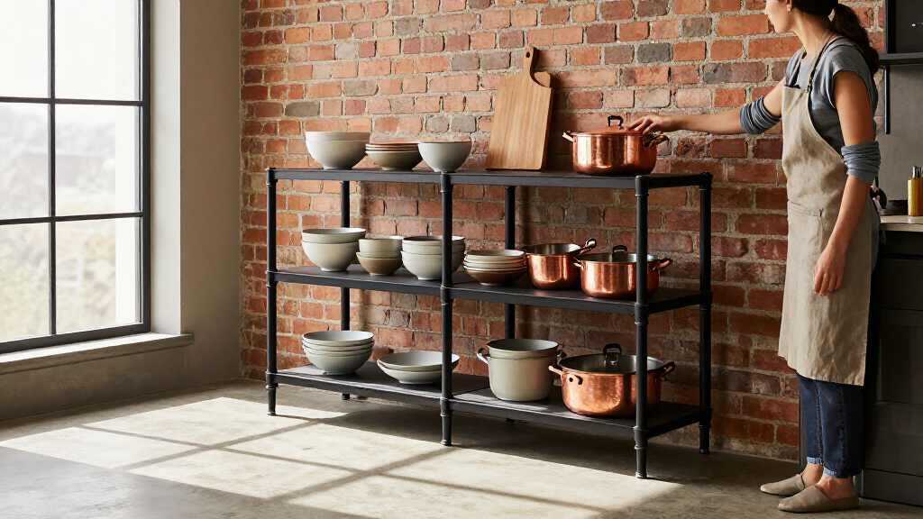 industrial pipe shelving d%c3%a9cor