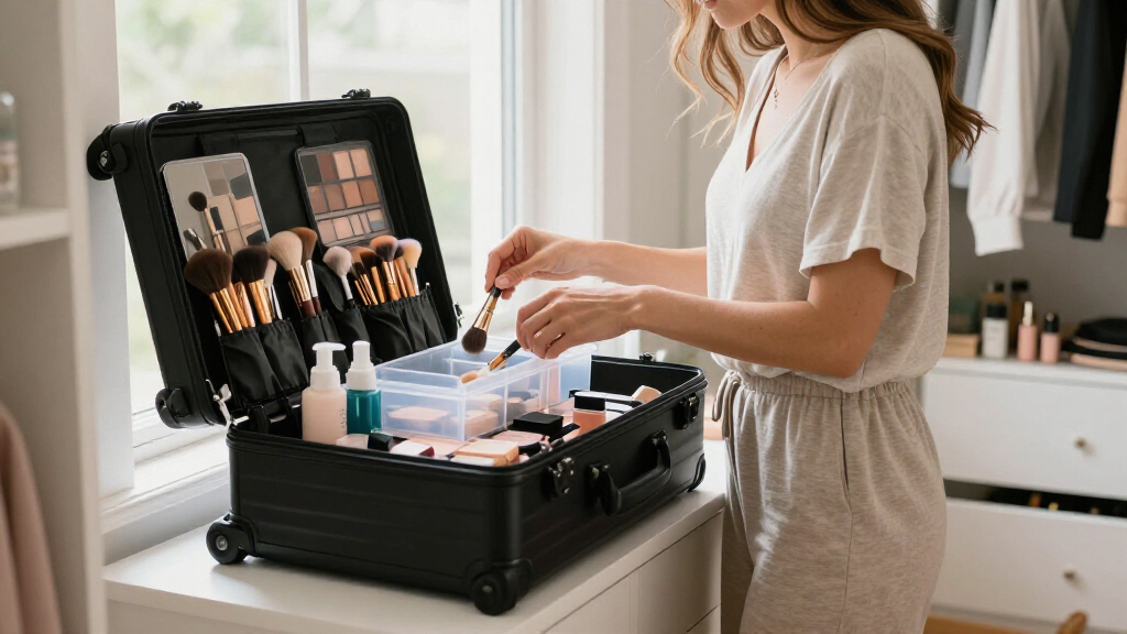 makeup train case large rolling