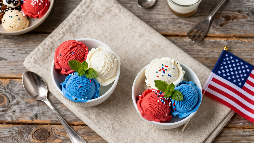 patriotic-themed ice cream bowls