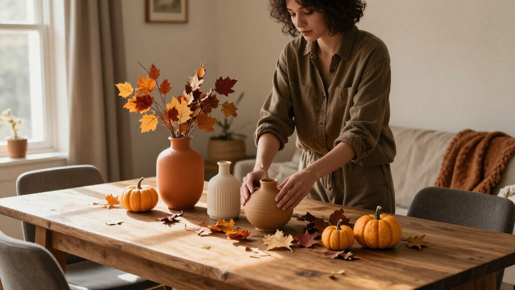 fall-inspired decorative vases