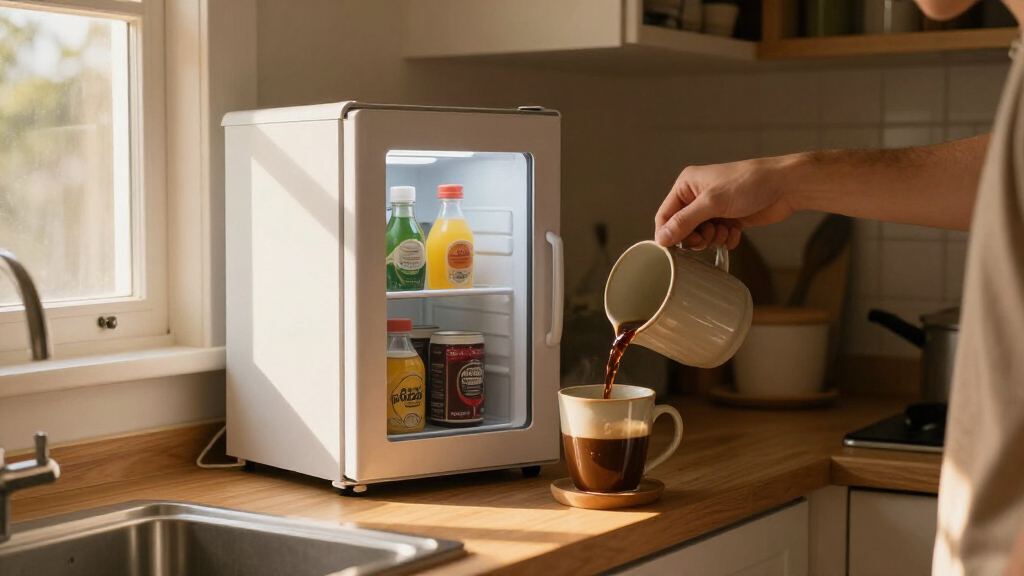 best coffee station with mini fridge space