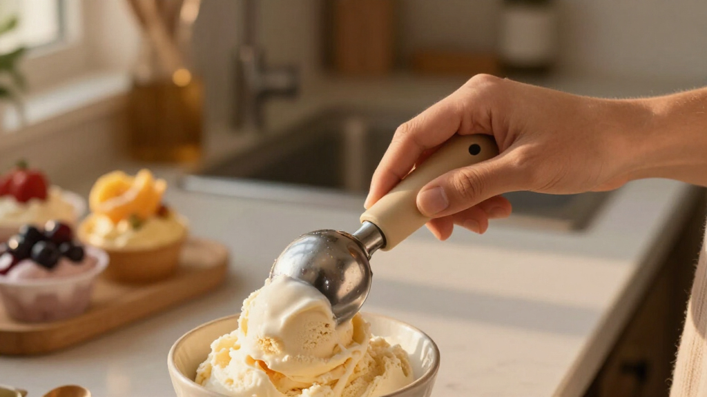ice cream scoop with ergonomic handle