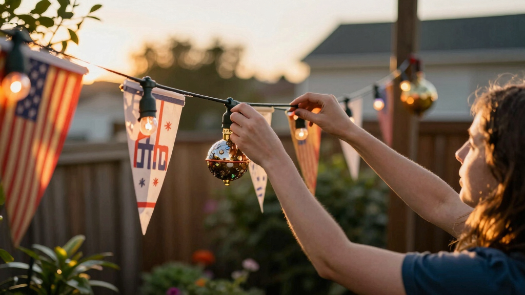 patriotic outdoor string lights