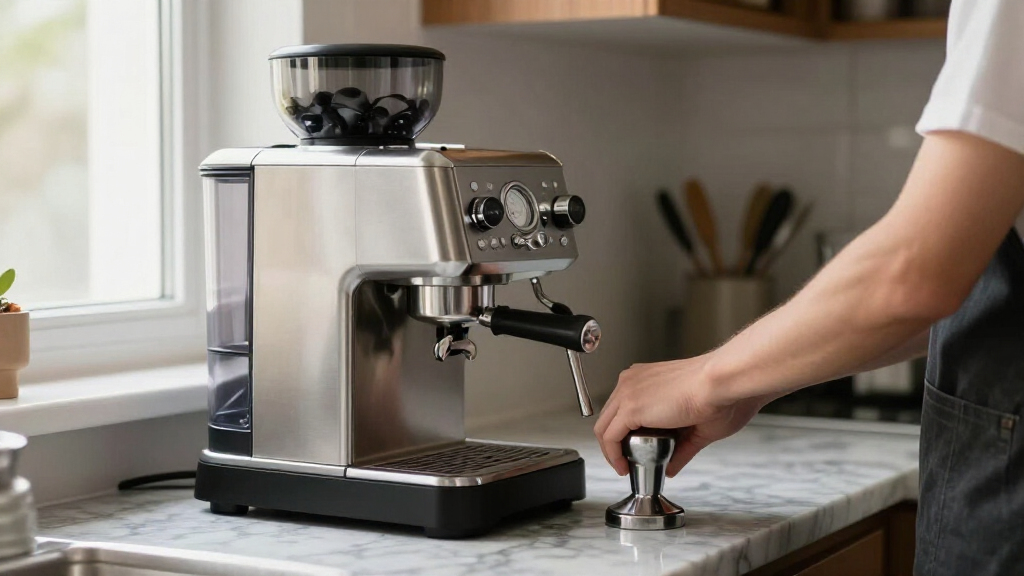 best espresso machine with built in grinder with assisted tamping
