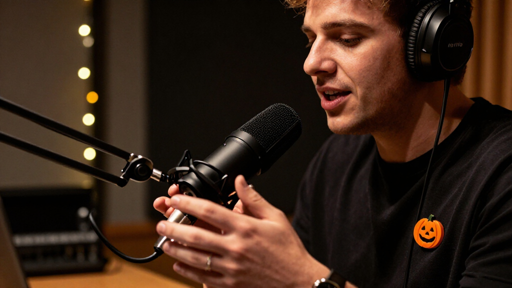 Halloween podcast microphones