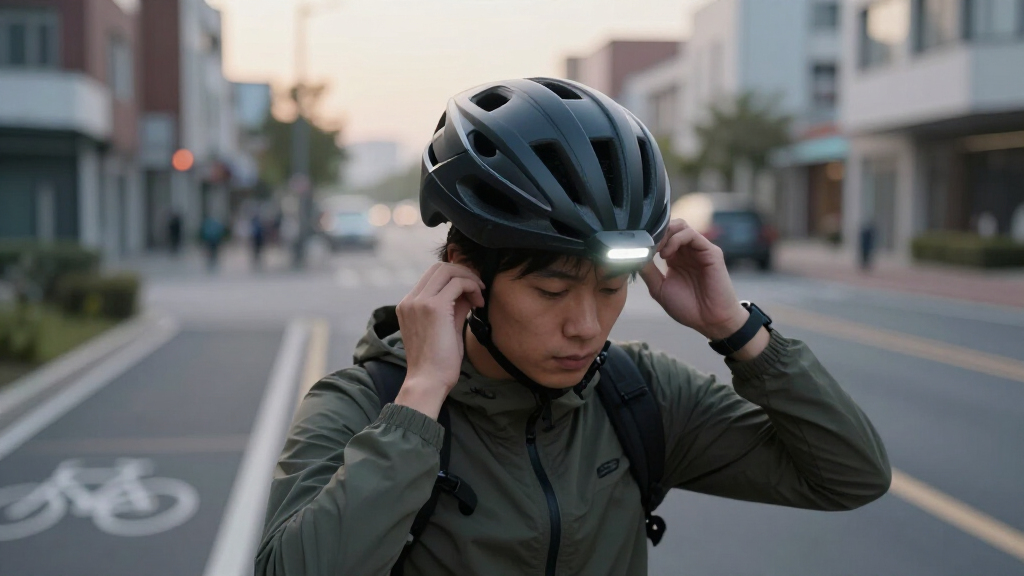 commuter helmet with lights