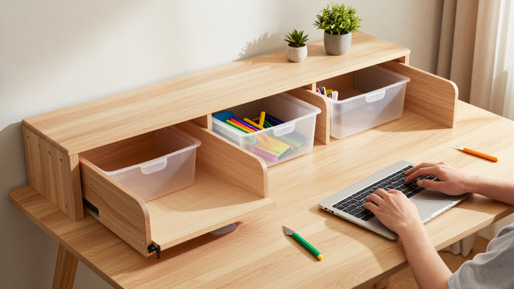 student desk with storage