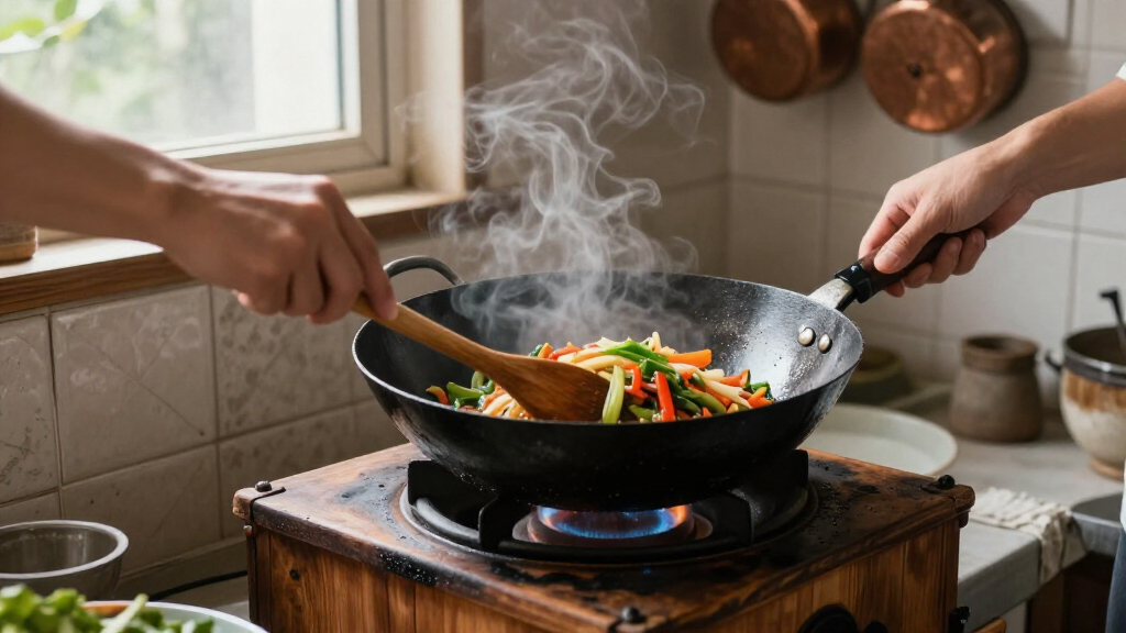 carbon steel wok set premium