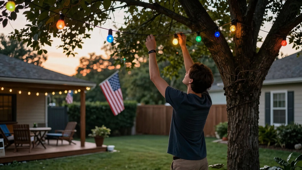 patriotic outdoor string lights