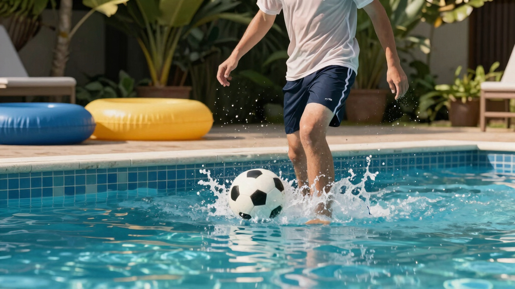 soccer-themed outdoor pool games