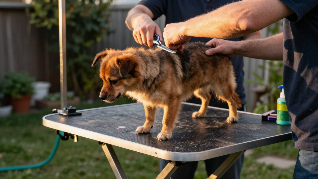 foldable dog grooming table