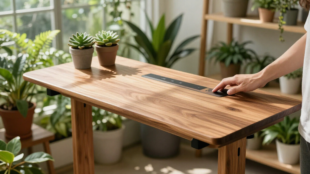 electric standing desk solid wood