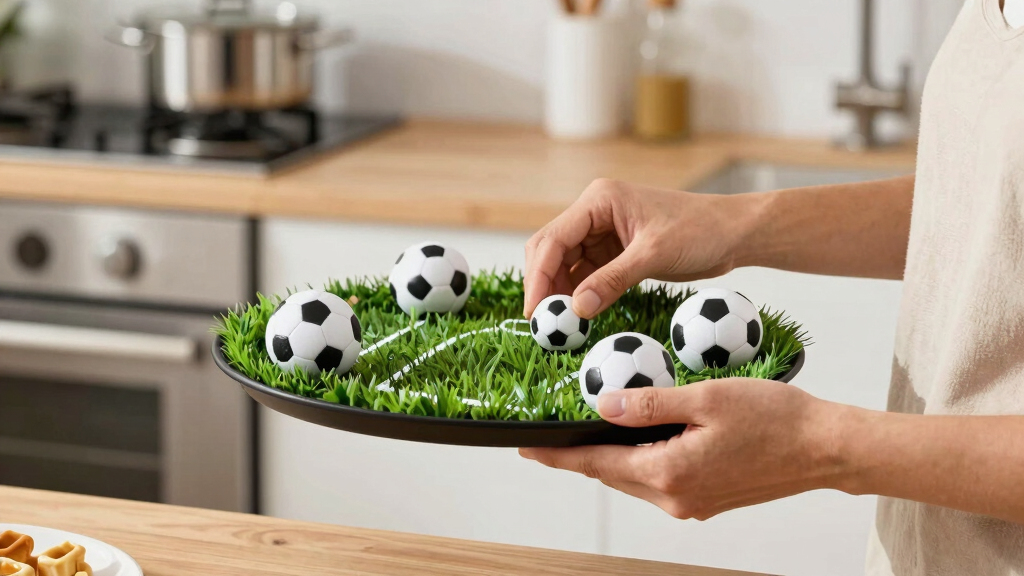 soccer-themed serving platters