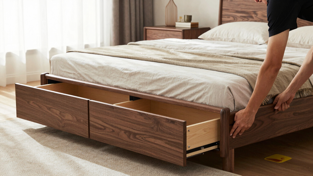 best bed frame with storage queen heavy duty