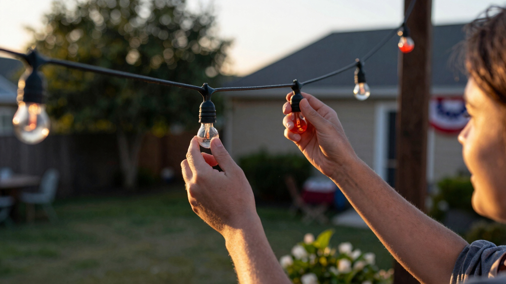 patriotic outdoor string lights
