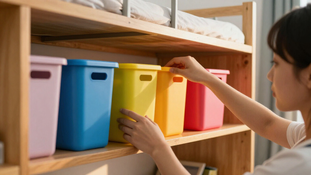 dorm organization storage bins