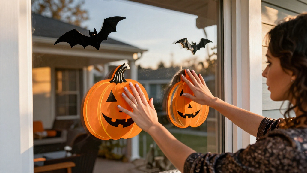 spooky Halloween window clings