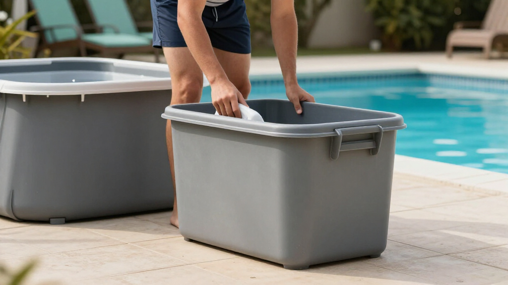 portable poolside storage boxes