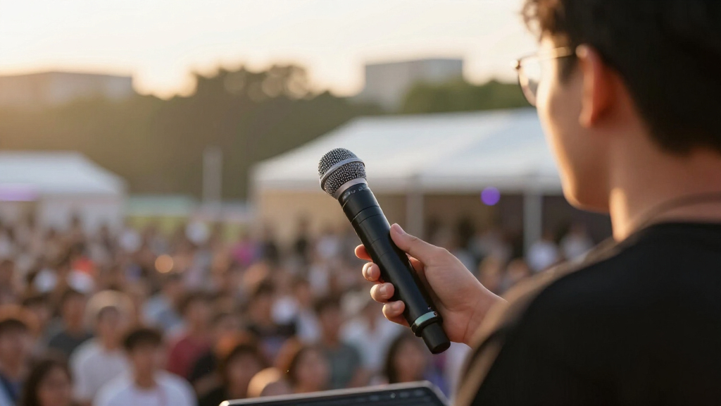 wireless handheld microphone system for stages