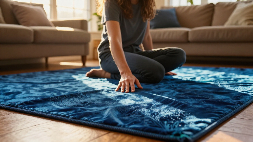 yilong blue silk area rug