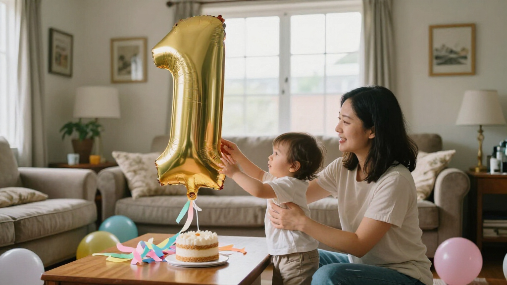 best first birthday number balloons
