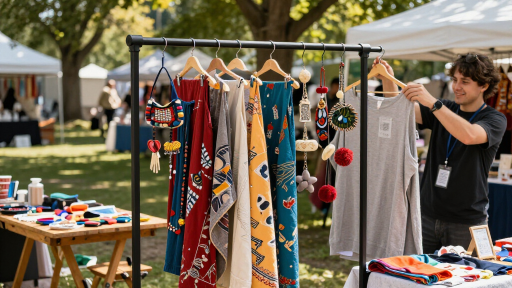 portable garment rack for craft booth