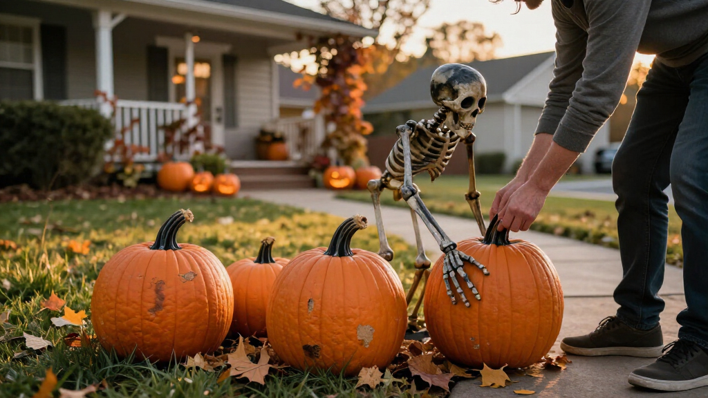 Halloween animatronic yard decorations