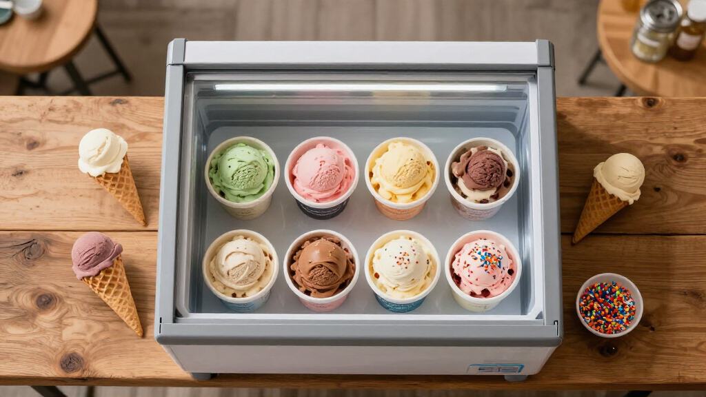commercial ice cream display freezer 8 tub