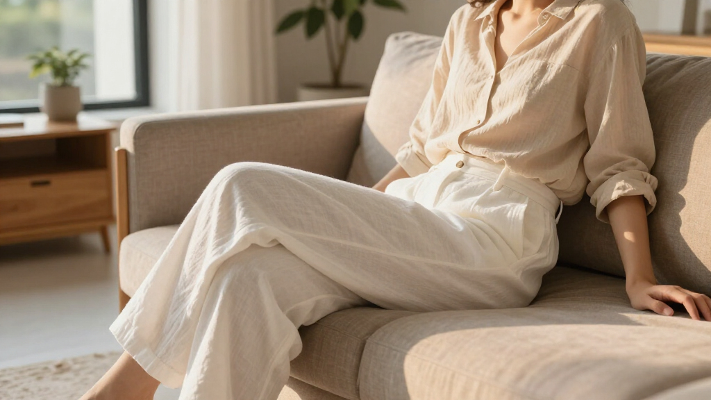 best white linen trousers