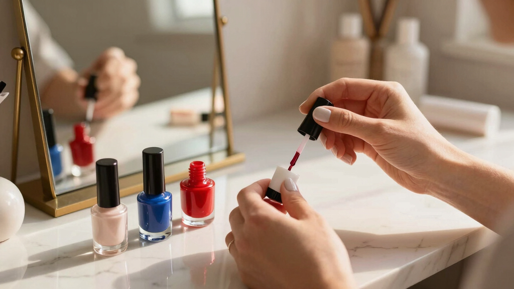 red, white, and blue nail polish sets
