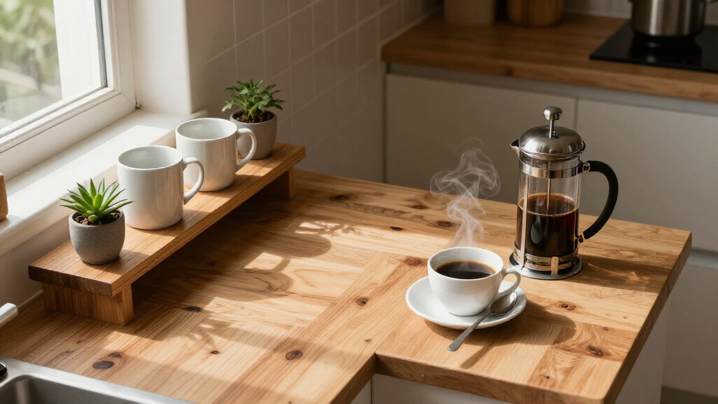 floating shelves for coffee bar decor