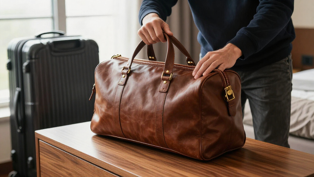 leather duffel bags for weekend trips on amazon
