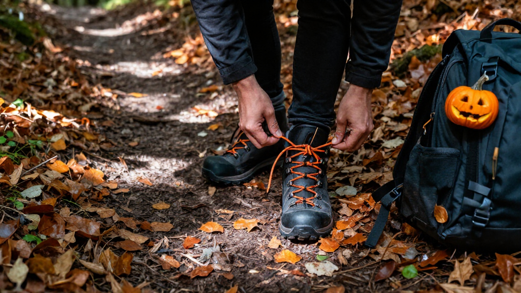 Halloween hiking boots