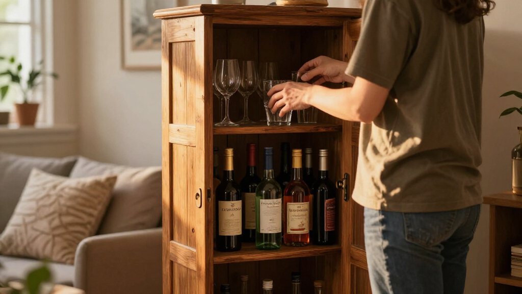 corner bar cabinet