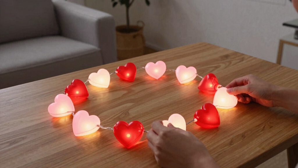 heart-shaped LED string lights