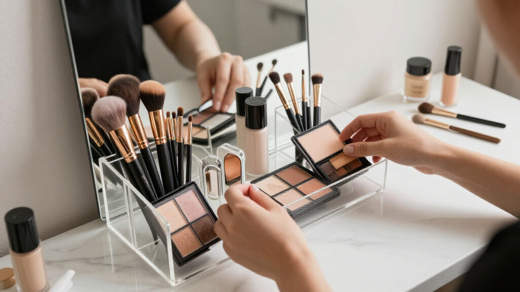 makeup organizers with mirrors