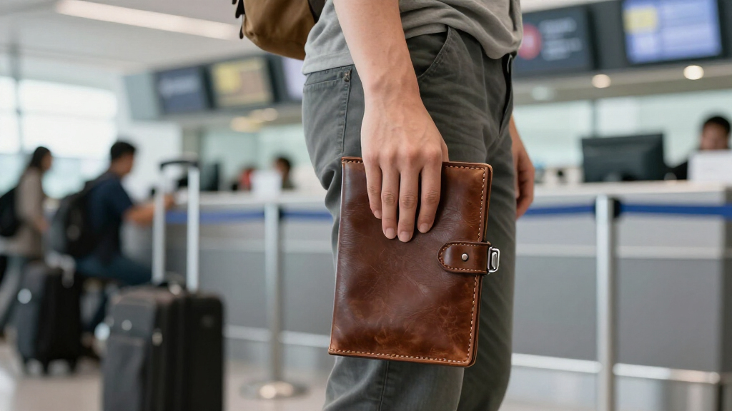 leather travel document holder