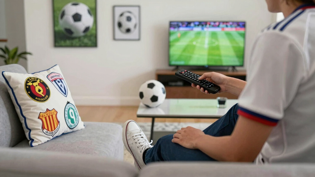 soccer-themed living room decor