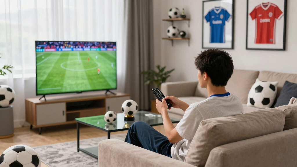 soccer-themed living room decor