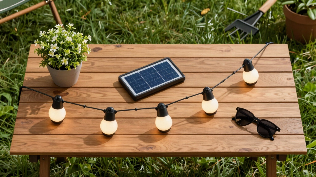 solar-powered outdoor string lights
