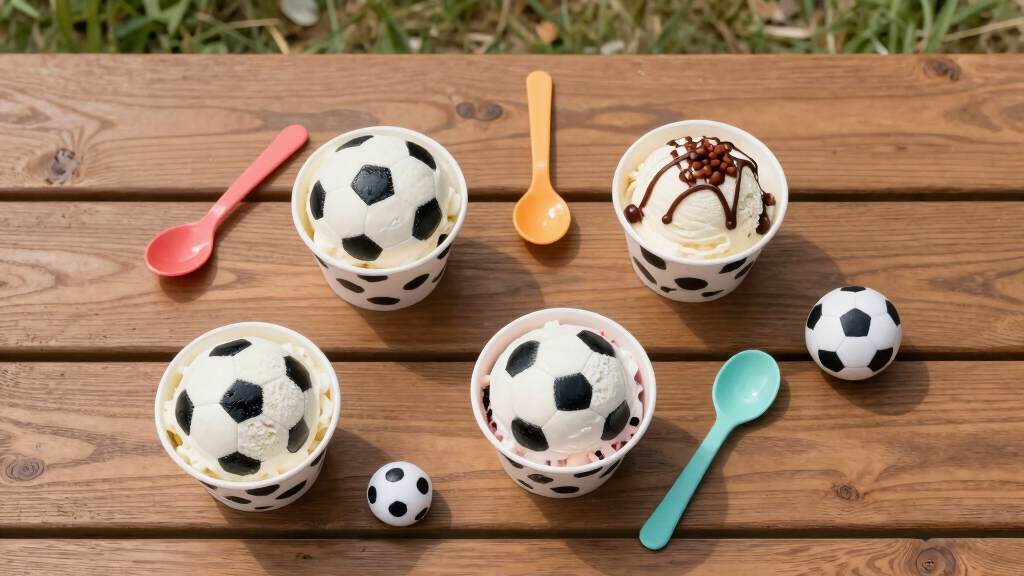 soccer themed ice cream bowls